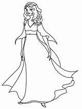Medieval Princess Coloring Pages Queen Drawing Getdrawings sketch template