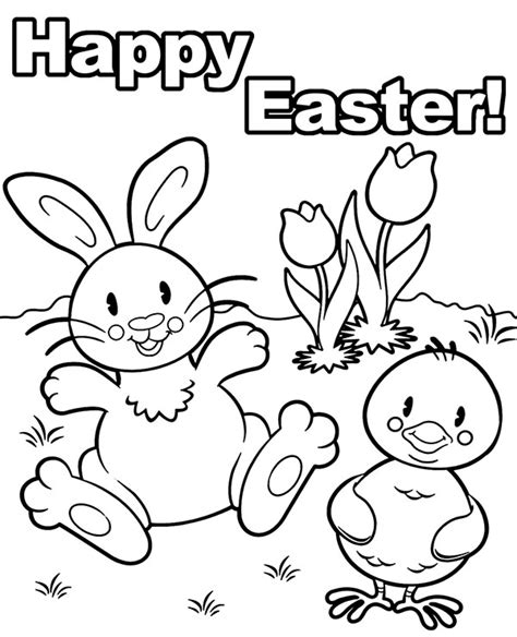 cheerful happy easter coloring sheet topcoloringpagesnet