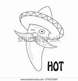 Sombrero Peppers Template Pepper Chili sketch template