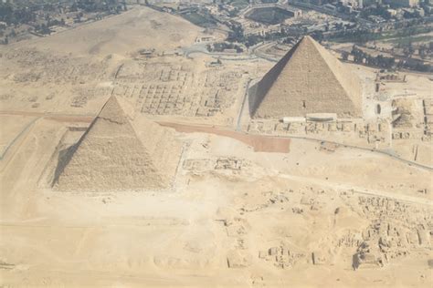 aerial view  pyramids photo disoriented