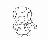 Toadette Toad sketch template