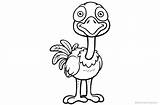 Ostrich Cartoon Coloring Pages Printable Adults Kids sketch template
