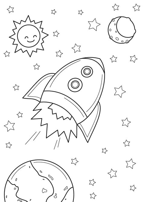 rocket coloring pages png  file