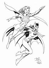 Supergirl Batgirl Vrouw Superheld Riggs Batman Muylaert sketch template