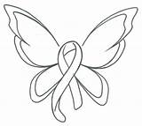 Cancer Breast Butterfly Ribbon Awareness Drawing Tattoo Clipart Lupus Stencil Coloring Tattoos Pages Clip Cliparts Drawings Paintingvalley Color Angel Library sketch template