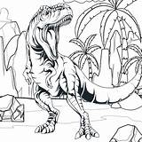 Rex Coloring Tyrannosaurus Pages Detailed Dinosaur sketch template