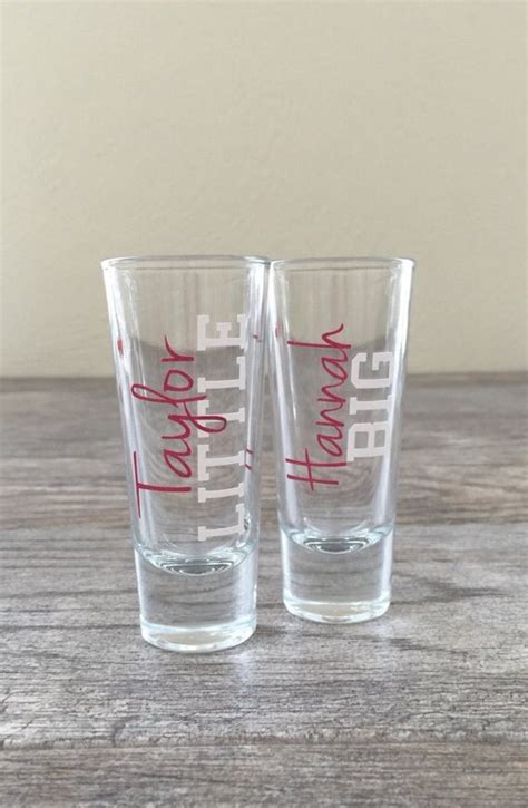 Big And Little Personalized Shot Glass Set By Pacificcharmdesigns