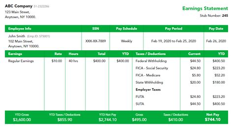 effective  printable pay stub templates  employees