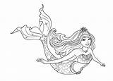 Barbie Mermaid Coloring Pages Mermaids sketch template