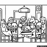 Poker Playing Dogs Coloring Pages Dog Coolidge Famous Cards Adult Paintings Thecolor Online Painting Craft Visit Choose Board sketch template