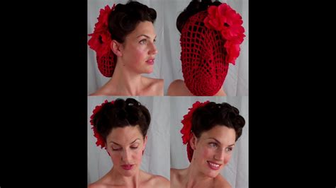 how to retro vintage inspired snood updo hairstyle 40 s