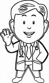 Doctor Coloring Nurse Kids Male Pages Drawing Clipart Cartoon Dr Woman Printable Stethoscope Choose Board sketch template