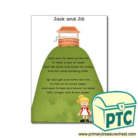 jack  jill nursery rhyme poster primary treasure chest