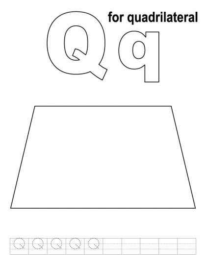 quadrilateral coloring page  handwriting practice