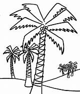Coloring Palm Plant Sheet Tree Swaying sketch template