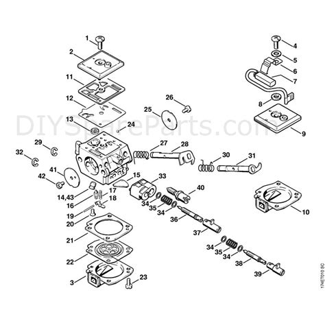 stihl  chainsaw pro parts diagram carburetor ca sb