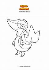 Pokemon Snivy Supercolored sketch template