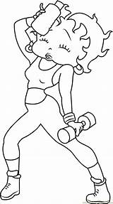 Coloring Betty Boop Pages Fitness Workout Doing Kids Cartoon Color Print Getcolorings Printable Coloringpages101 Modest sketch template