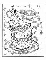 Coloriages Cup Ausmalen Cucina Colorier Gourmandises Digi Dover Adultos Taza Thérapie Adulte Teacup Vorlagen Easypeasyandfun Erwachsene sketch template