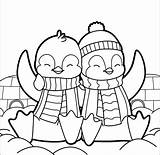 Penguin Coloring Pages Cute Cartoon Printable Color Getcolorings Getdrawings sketch template