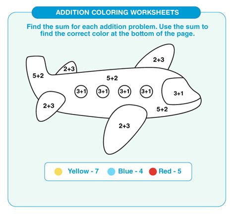 addition coloring worksheets   printables