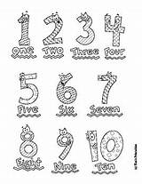 Numbers Printable Coloring Number Pages Preschool Template sketch template