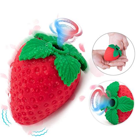 strawberry shape g spot sucking vibrator nipple clit sucker clitoris