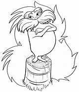 Lorax Onceler Seuss Truffula Protect Try Coloriages sketch template
