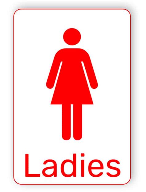 red toilet sign ladies easily edit  order  sign
