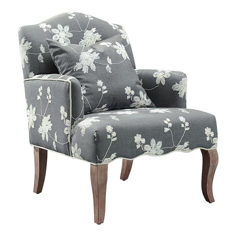 gray floral embroidered armchair world market