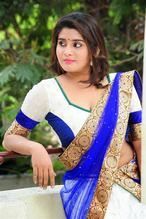 latest 2015 telugu actress harini saree images harini beautiful blue saree photoshoot