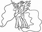 Celestia Pony Coloring Little Pages Getdrawings sketch template