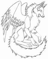 Wolf Coloring Pages Wolves Wings Realistic Sheets Print Cool Winged Drawing Printable Bird Female Color Boys Drawings Template Twilight Coloringhome sketch template