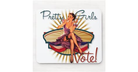 The Kitsch Bitsch Pretty Girls Vote 1940 S Pin Up Mouse Pad Zazzle