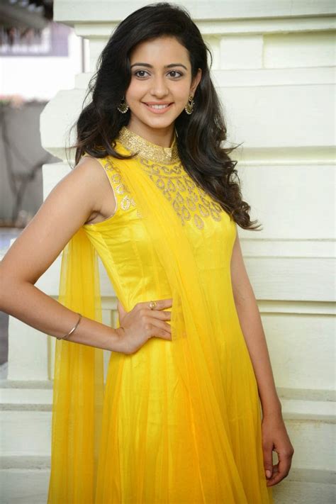 Coogled Actress Rakul Preet Singh In Cute Yellow Dress Latest Pictures