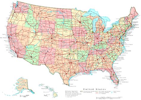 large detailed administrative  road map   usa  usa large detailed administrative