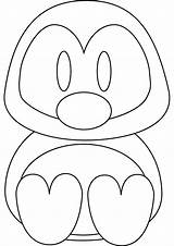 Penguin Coloring Pages Penguins Baby Cute Cartoon Kids Print Colouring Cliparts Color Printable Winter Animal Sheet Monkey Clipart Christmas Library sketch template