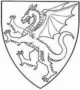 Shield Mistholme Heraldic Charges Dragons Shields Sca Clker sketch template