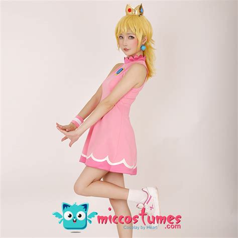 Mario Tennis Princess Peach Cosplay Costume Dress