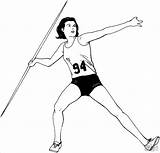 Javelin Throw Coloring Woman Pages Drawing Athletics Hammer Printable Simple Color Coloringbay Gif Sports Skip Main sketch template
