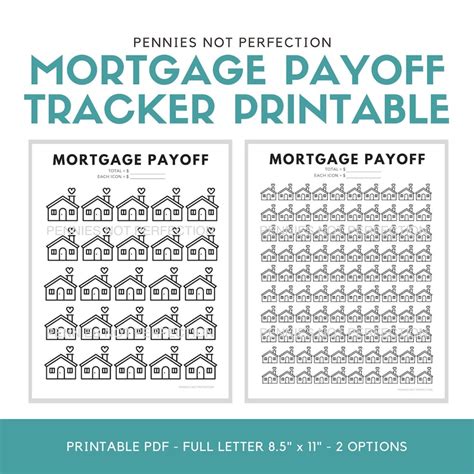 mortgage payoff tracker printable mortgage debt payoff etsy