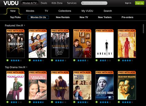 vudu starts streaming free ad supported movies on us
