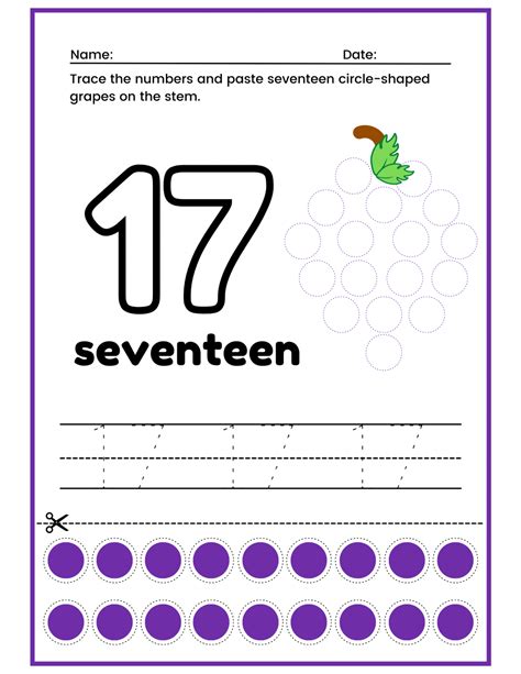preschool number  worksheets printable