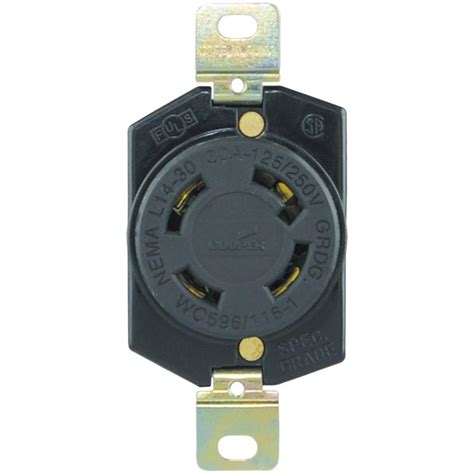 eaton  amp  volt hart lock industrial grade receptacle black  white lr