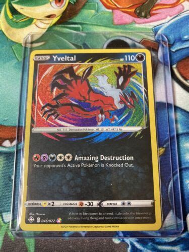 yveltal amazing rare holo shining fates pokemon card nm  pack