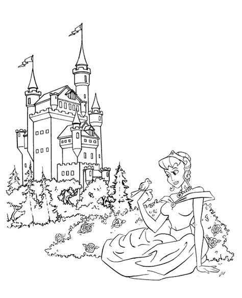 princess   castle coloring sheet