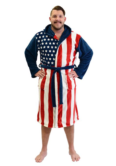 Usa Flag Fleece Robe Usa Costume Patriotic Outfit Luxury Robes