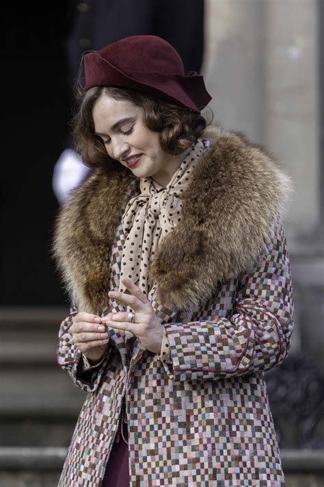 lily james on the set of the persuit of love in bath 09 15 2020