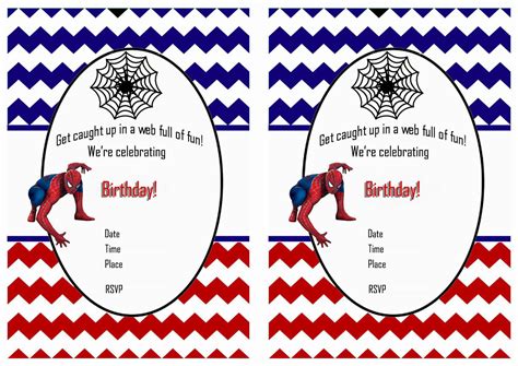printable spiderman birthday invitations  printablescom