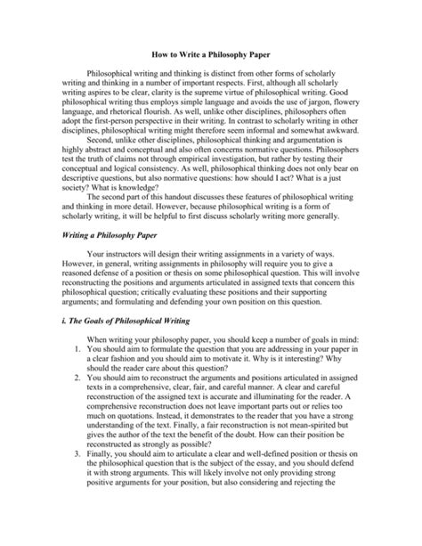 write  philosophy paper philosophical writing  thinking